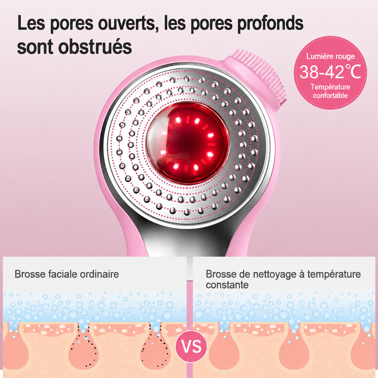 Teenydeer Brosse Nettoyante Visage Sonique et Chauffante